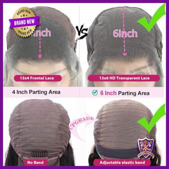 13x6 Lace Front Human Hair Wig Pre Plucked Glueless Body Wave 20 Inch main image 5